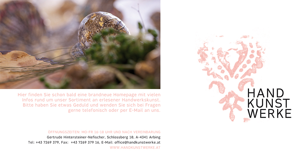 Handkunstwerke Gertrude Hintersteiner-Nefischer Webvisitenkarte